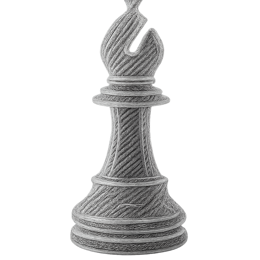 lineart bishop chess piece drawing in white pencil sketch and transparent background-1